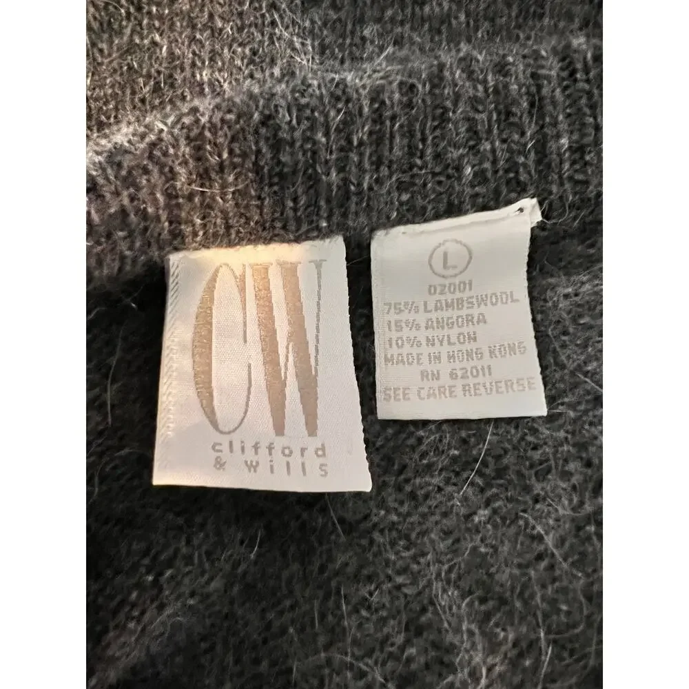 Clifford‎ & Willis Lambswool Angora Grey Knit Pencil Sweater Skirt Vintage Sz L